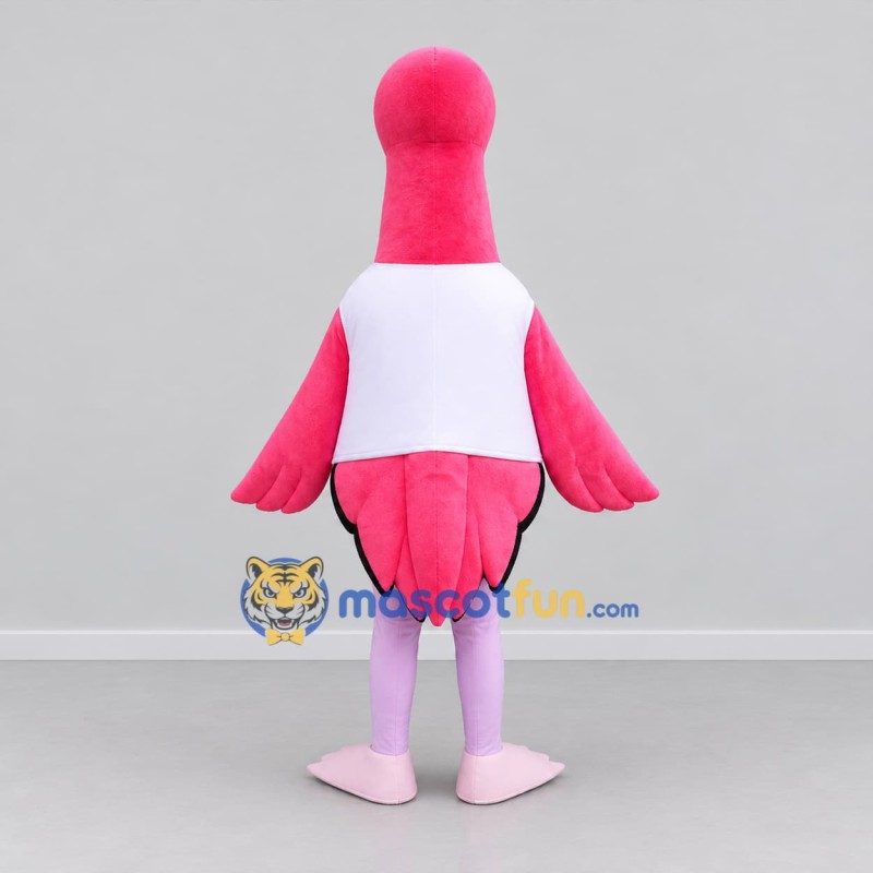 Custom Pink and White Flamingo Mascot Costume Adult Full Body Suit for Tropical Events
