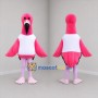 Custom Pink and White Flamingo Mascot Costume Adult Full Body Suit for Tropical Events