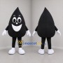 Custom Black and White Droplet Mascot Costume Adult Full Body Suit for Educational Events