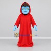 Custom Blue and Red Hooded Monster Mascot Costume Adult Full Body Suit for Halloween Events
