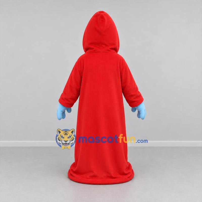 Custom Blue and Red Hooded Monster Mascot Costume Adult Full Body Suit for Halloween Events