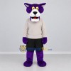 Custom Purple and Gray Wildcat Mascot Costume Adult Full Body Suit for Sports Events