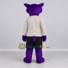 Custom Purple and Gray Wildcat Mascot Costume Adult Full Body Suit for Sports Events