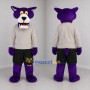Custom Purple and Gray Wildcat Mascot Costume Adult Full Body Suit for Sports Events
