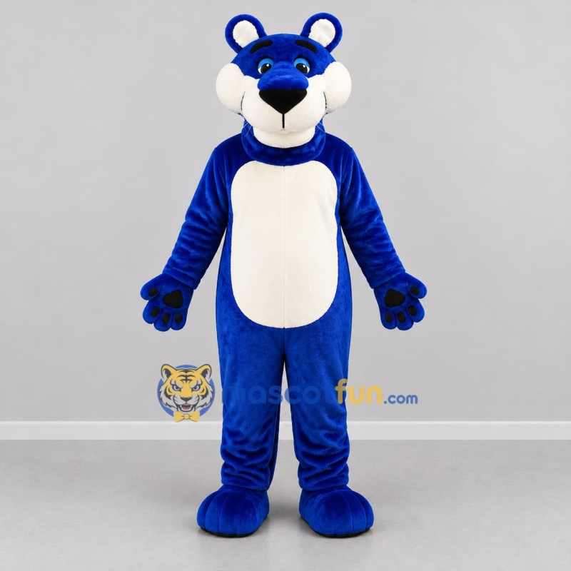 Custom Blue and White Mouse Mascot Costume Adult Full Body Suit for Children's Events