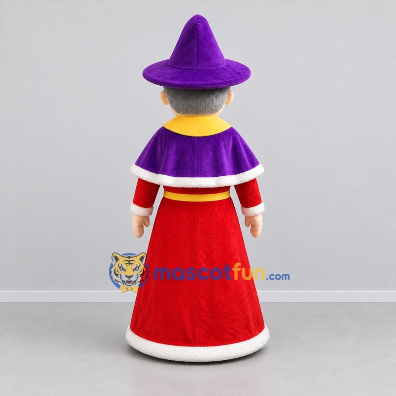 Custom Purple and Red Wizard Mascot Costume Adult Full Body Suit for Fantasy Events