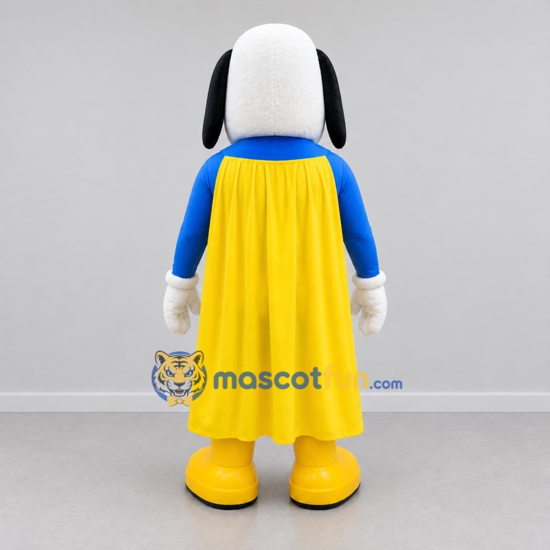 Custom Blue and Yellow Superhero Dog Mascot Costume Adult Full Body Suit for Children's Parties