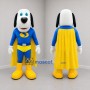 Custom Blue and Yellow Superhero Dog Mascot Costume Adult Full Body Suit for Children's Parties