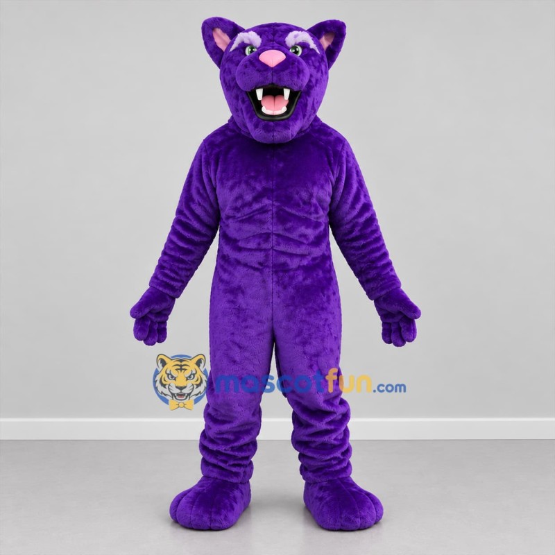Custom Purple Panther Mascot Costume Adult Full Body Suit for Sports Events