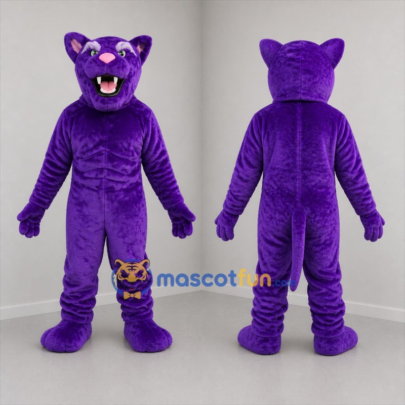 Custom Purple Panther Mascot Costume Adult Full Body Suit for Sports Events