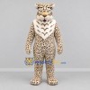 Custom Tan Black and White Leopard Mascot Costume Adult Full Body Suit for Wildlife Events