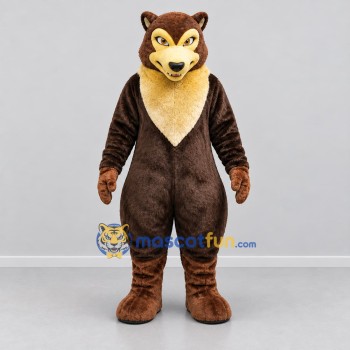 Custom Brown and Tan Wolf Mascot Costume Adult Full Body Suit for Zoo Events