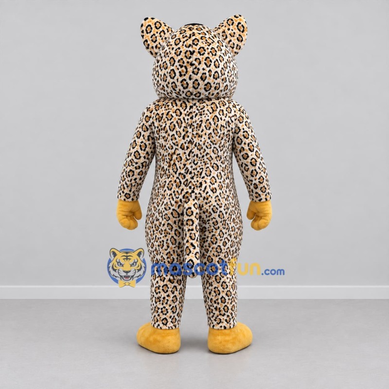 Custom Tan and Yellow Leopard Mascot Costume Adult Full Body Suit for Zoo Events
