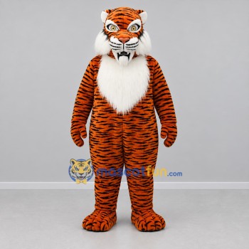 Custom Orange Black and White Tiger Mascot Costume Adult Full Body Suit for Wildlife Events