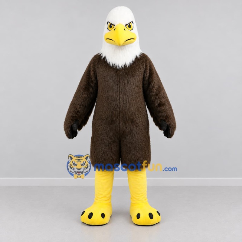 Custom Brown and White Bald Eagle Mascot Costume Adult Full Body Suit for Sports Events