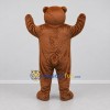 Custom Brown and Gold Bear Mascot Costume Adult Full Body Suit for Sports Events