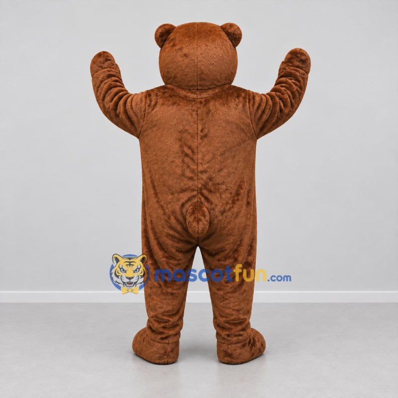 Custom Brown and Gold Bear Mascot Costume Adult Full Body Suit for Sports Events