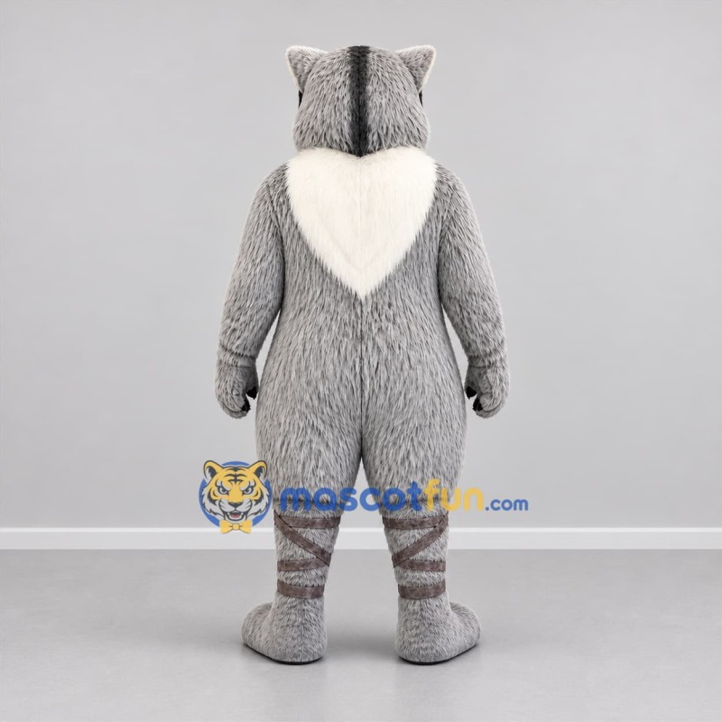 Custom Gray and White Wolf Mascot Costume Adult Full Body Suit for Wildlife Events