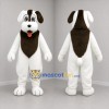 Custom White and Brown Dog Mascot Costume Adult Full Body Suit for Pet Events