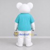 Custom White and Teal Koala Mascot Costume Adult Full Body Suit for Educational Events