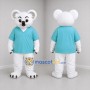Custom White and Teal Koala Mascot Costume Adult Full Body Suit for Educational Events
