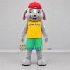 Custom Gray Yellow and Green Rabbit Mascot Costume Adult Full Body Suit for Children's Events