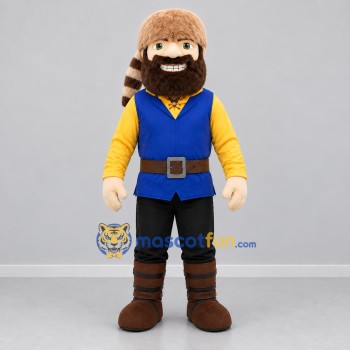 Custom Blue and Yellow Frontiersman Mascot Costume Adult Full Body Suit for Historical Events