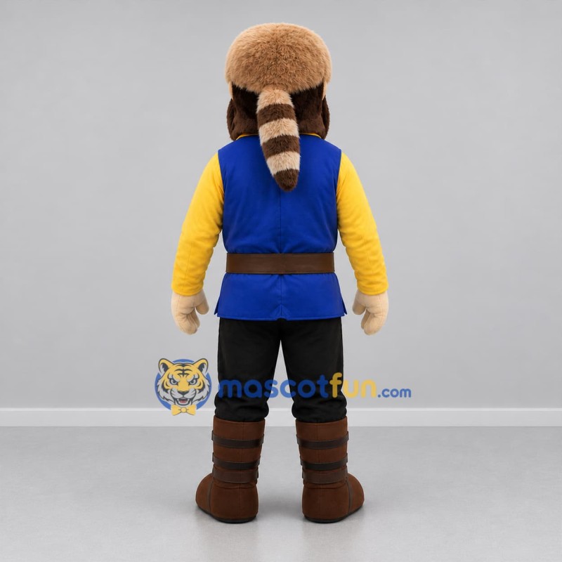 Custom Blue and Yellow Frontiersman Mascot Costume Adult Full Body Suit for Historical Events