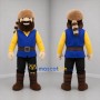 Custom Blue and Yellow Frontiersman Mascot Costume Adult Full Body Suit for Historical Events