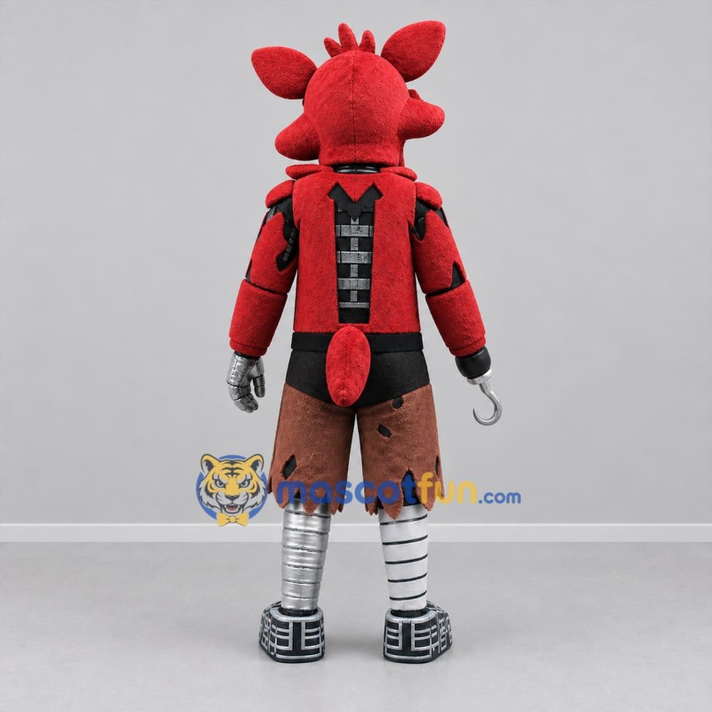 Custom Red and Brown Robot Pirate Fox Mascot Costume Adult Full Body Suit for Halloween Events