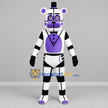 Custom White and Purple Robot Bear Mascot Costume Adult Full Body Suit for Costume Parties