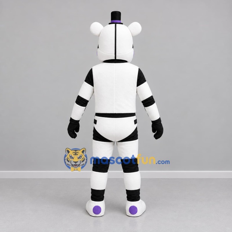 Custom White and Purple Robot Bear Mascot Costume Adult Full Body Suit for Costume Parties