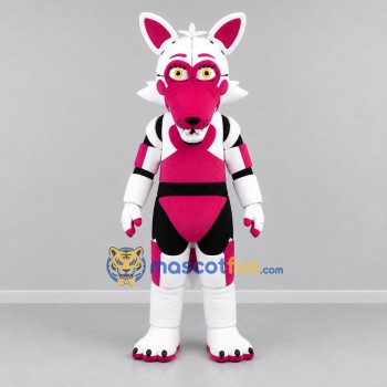 Custom White and Pink Robot Fox Mascot Costume Adult Full Body Suit for Halloween Events