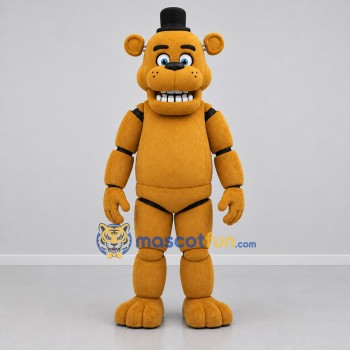 Custom Golden Brown Robot Bear Mascot Costume Adult Full Body Suit for Halloween Events