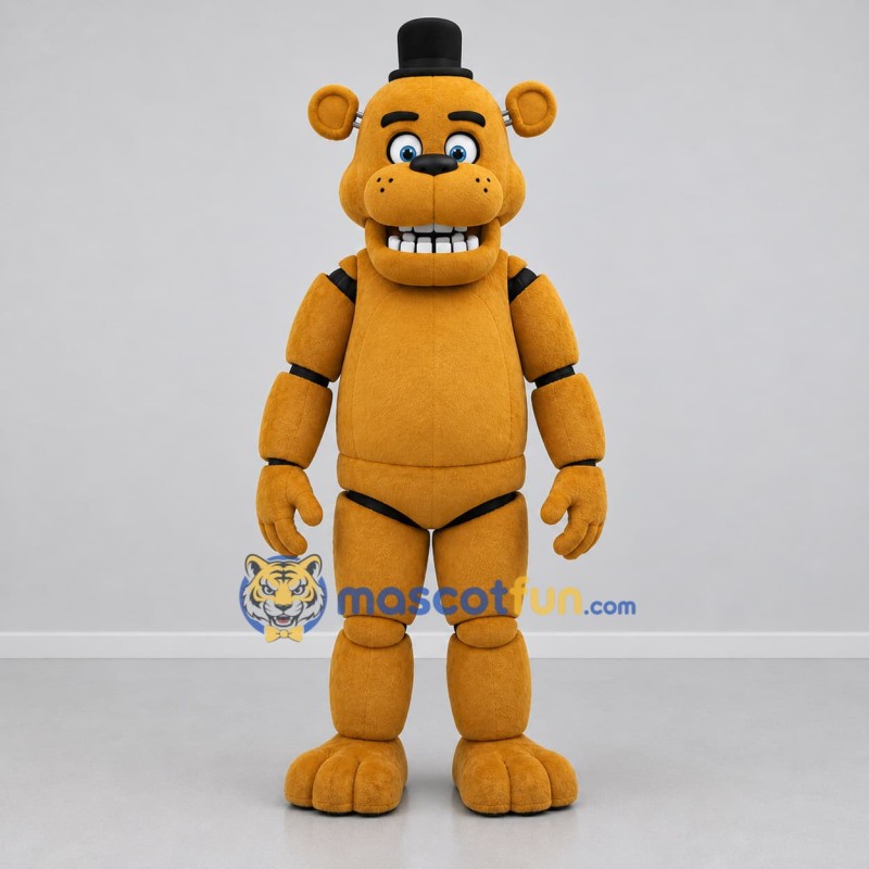Custom Golden Brown Robot Bear Mascot Costume Adult Full Body Suit for Halloween Events