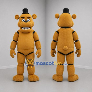 Custom Golden Brown Robot Bear Mascot Costume Adult Full Body Suit for Halloween Events