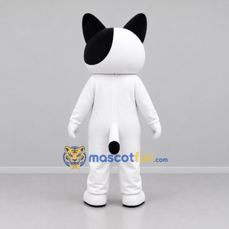 Custom Black and White Cat Mascot Costume Adult Full Body Suit for Children's Events