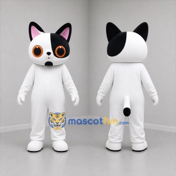 Custom Black and White Cat Mascot Costume Adult Full Body Suit for Children's Events