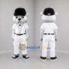 Custom White and Black Baseball Bear Mascot Costume Adult Full Body Suit for Baseball Games