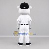 Custom White and Black Baseball Bear Mascot Costume Adult Full Body Suit for Baseball Games