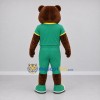 Custom Brown and Green Football Bear Mascot Costume Adult Full Body Suit for Sports Events