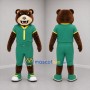 Custom Brown and Green Football Bear Mascot Costume Adult Full Body Suit for Sports Events