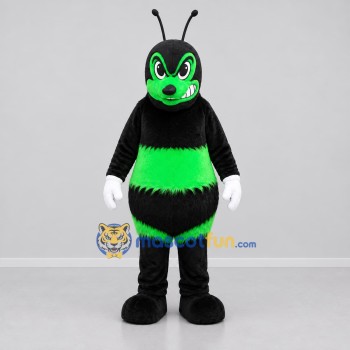 Custom Black and Green Bee Mascot Costume Adult Full Body Suit for Sports Events