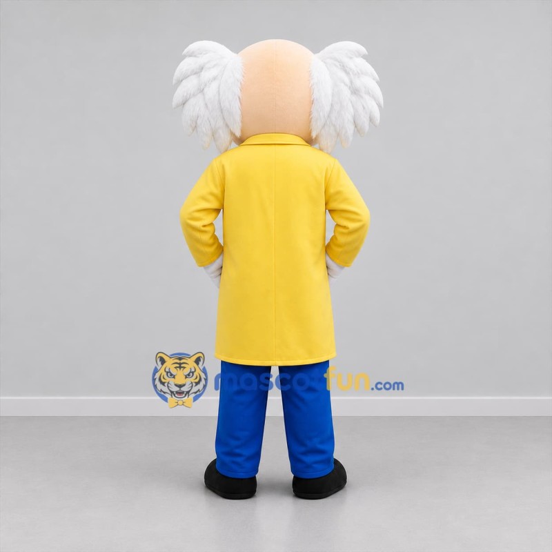 Custom Yellow and Blue Scientist Mascot Costume Adult Full Body Suit for Science Events