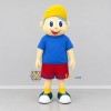 Custom Blue Red and Yellow Boy Mascot Costume Adult Full Body Suit for Children's Events