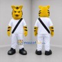 Custom Yellow and White Tiger Mascot Costume Adult Full Body Suit for Sports Events