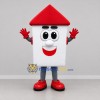 Custom White and Red House Mascot Costume Adult Full Body Suit for Real Estate Promotions