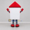 Custom White and Red House Mascot Costume Adult Full Body Suit for Real Estate Promotions