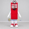 Custom Red and White Keypad Character Mascot Costume Adult Full Body Suit for Technology Events