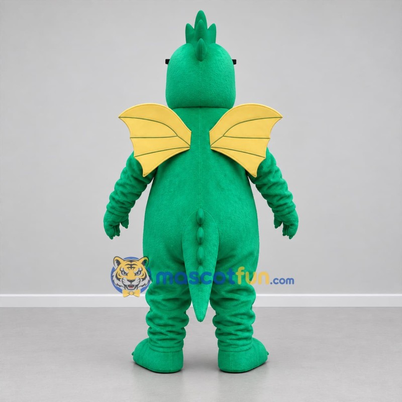 Custom Green and Yellow Dragon Mascot Costume Adult Full Body Suit for Fantasy Events
